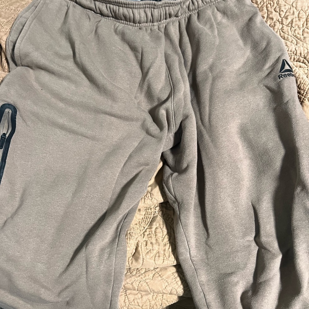 Reebok Tan Fleece Athletic Joggers